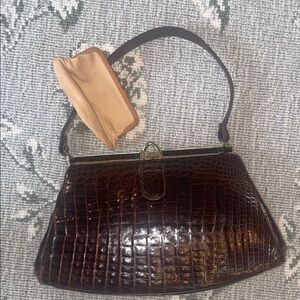 Vintage  Crocodile handbag Rich Brown